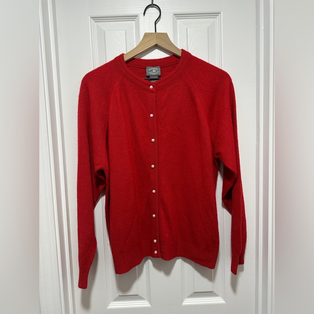 Vintage Red Button-Up Sweater